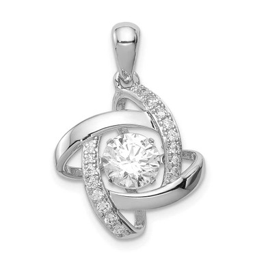 Image of Sterling Silver Platinum-plated Vibrant CZ Pendant QP4365