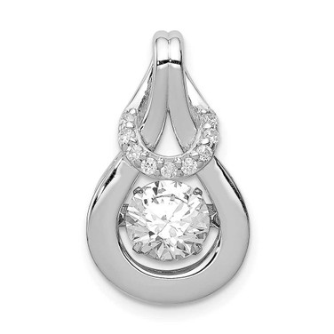Image of Sterling Silver Platinum-plated Vibrant CZ Knot Pendant