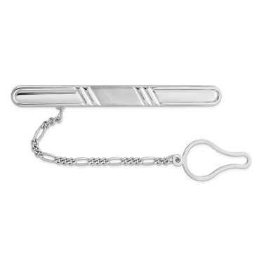 Sterling Silver Rhodium-plated Tie Clip QQ525