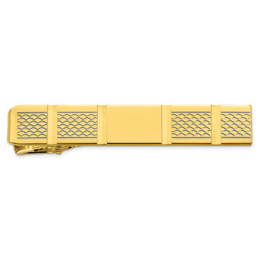 Kelly Waters Gold-plated Facet Cut Patterned Tie Bar