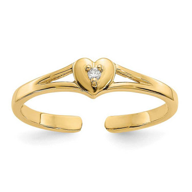 Image of 14K Yellow Gold .01ctw Diamond Heart Toe Ring
