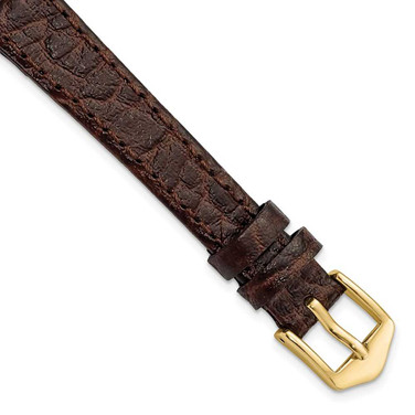 Image of Gilden 12mm Dark Brown Buffalo Grain Calfskin Watch Band