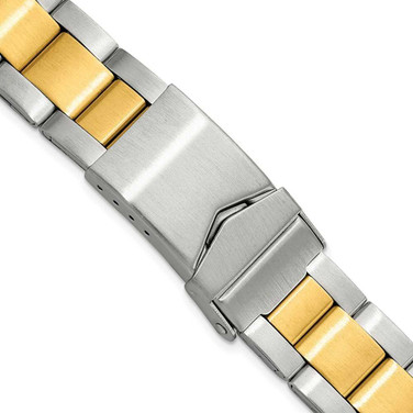 Image of 18-20mm Two-tone Oyster-Style w/Deployment Link Watch Band