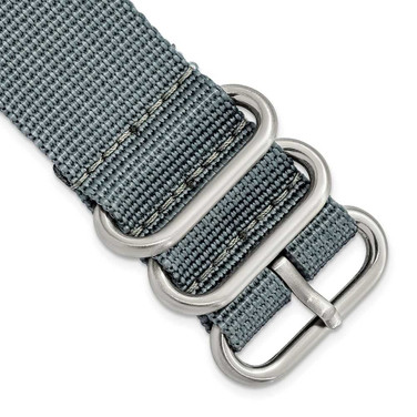Image of 24mm Two-Piece Grey Ballistic Nylon Steel Buckle Watch Band