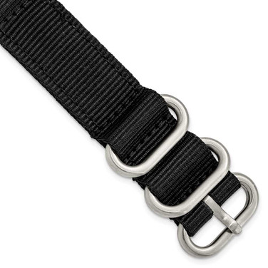 Image of 18mm Two-Piece Black Ballistic Nylon Steel Buckle Watch Band