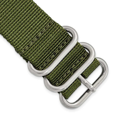 Image of 24mm Two-Piece Olive Ballistic Nylon Steel Buckle Watch Band