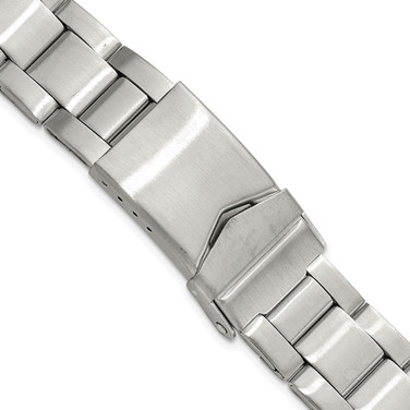 18-20mm Silver-tone Oyster-Style w/Deployment Link Watch Band