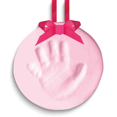 Image of Pink Babyprints Keepsake Pink (year round) Ornament with Clay, Tools, and Instructions