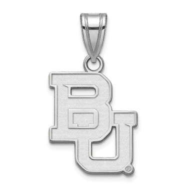 Image of 10K White Gold Baylor University Medium Pendant by LogoArt (1W003BU)