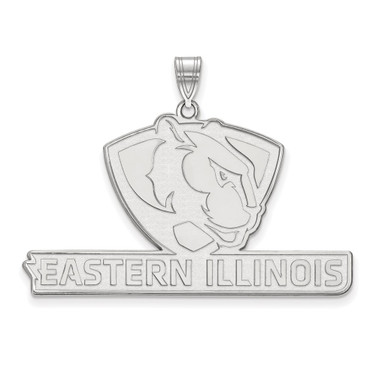 10K White Gold Eastern Illinois University XL Pendant by LogoArt