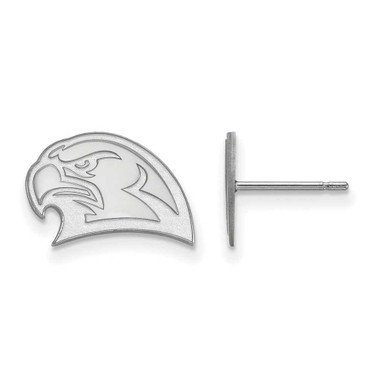 Image of 10K White Gold Miami University X-Small Post Earrings by LogoArt (1W026MU)