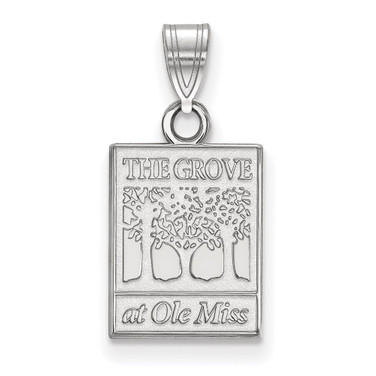 10K White Gold University of Mississippi Small Pendant by LogoArt (1W061UMS)