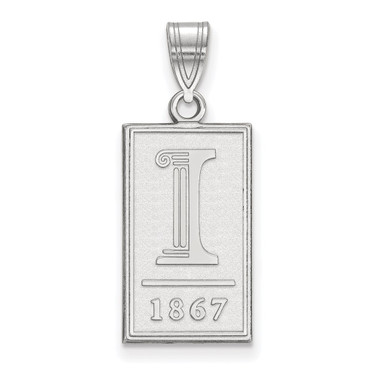 10K White Gold University of Illinois Large Pendant by LogoArt (1W063UIL)