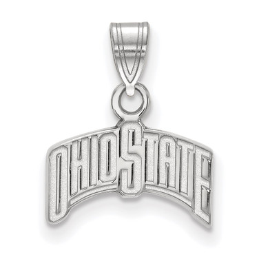 10K White Gold Ohio State University Small Pendant by LogoArt (1W067OSU)