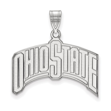 10K White Gold Ohio State University XL Pendant by LogoArt (1W070OSU)