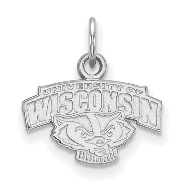 10K White Gold University of Wisconsin X-Small Pendant by LogoArt (1W074UWI)