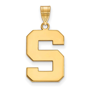 Image of 10K Yellow Gold Michigan State University Large Pendant by LogoArt (1Y004MIS)
