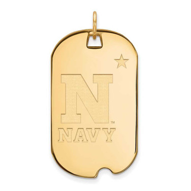 Image of 10K Yellow Gold Navy Large Dog Tag by LogoArt (1Y008USN)