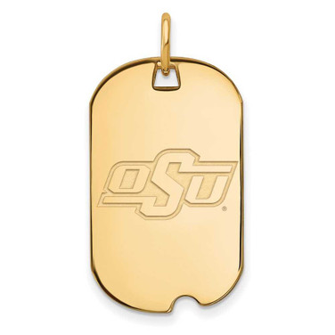 Image of 10K Yellow Gold Oklahoma State University Small Dog Tag by LogoArt