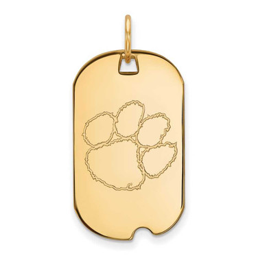 Image of 10K Yellow Gold Clemson University Small Dog Tag by LogoArt