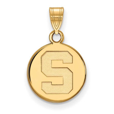 Image of 10K Yellow Gold Michigan State University Small Disc Pendant by LogoArt