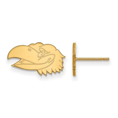 Image of 10K Yellow Gold University of Kansas X-Small Post Earrings by LogoArt (1Y045UKS)