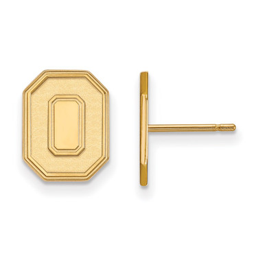 10K Yellow Gold Ohio State University Small Post Earrings by LogoArt (1Y052OSU)