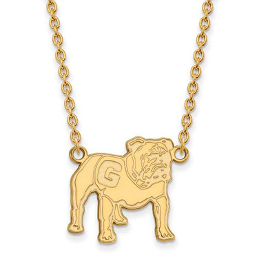 Image of 18" 10K Yellow Gold University of Georgia Large Pendant Necklace LogoArt 1Y067UGA-18