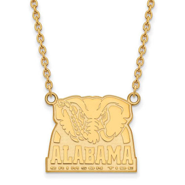 Image of 18" 10K Yellow Gold University of Alabama Large Pendant Necklace LogoArt 1Y069UAL-18