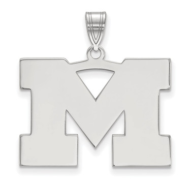 Image of 14K White Gold Michigan (University Of) Large Pendant by LogoArt (4W004UM)