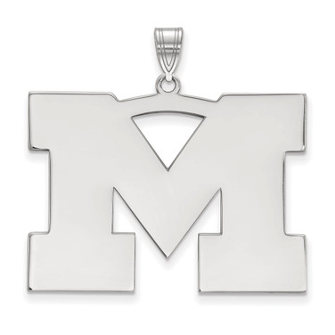 Image of 14K White Gold Michigan (University Of) XL Pendant by LogoArt (4W005UM)