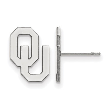 14K White Gold University of Oklahoma Small Post Earrings by LogoArt