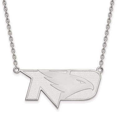 18" 14K White Gold University of North Dakota Large Pendant w/ Necklace by LogoArt