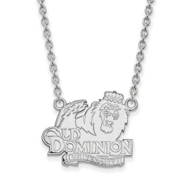 Image of 18" 14K White Gold Old Dominion University Large Pendant w/ Necklace by LogoArt