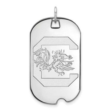 Image of 14K White Gold University of South Carolina Large Dog Tag by LogoArt Image of 14K White Gold University of South Carolina Large Dog Tag by LogoArt