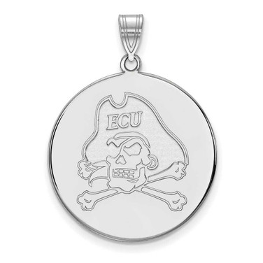 Image of 14K White Gold East Carolina University XL Disc Pendant by LogoArt