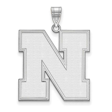 Image of 14K White Gold University of Nebraska XL Pendant by LogoArt