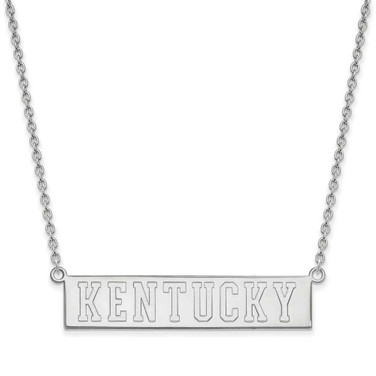 Image of 18" 14K White Gold University of Kentucky Large Pendant Necklace LogoArt 4W073UK-18