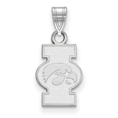 Image of 14K White Gold University of Iowa Small Pendant by LogoArt (4W074UIA)