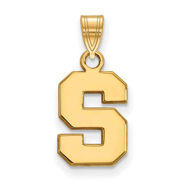 Image of 14K Yellow Gold Michigan State University Small Pendant by LogoArt (4Y002MIS)