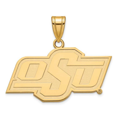 Image of 14K Yellow Gold Oklahoma State University Medium Pendant by LogoArt