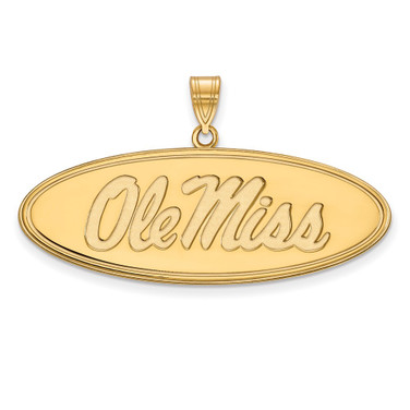 14K Yellow Gold University of Mississippi Large Pendant by LogoArt (4Y004UMS)