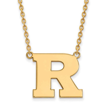Image of 18" 14K Yellow Gold Rutgers Large Pendant w/ Necklace by LogoArt