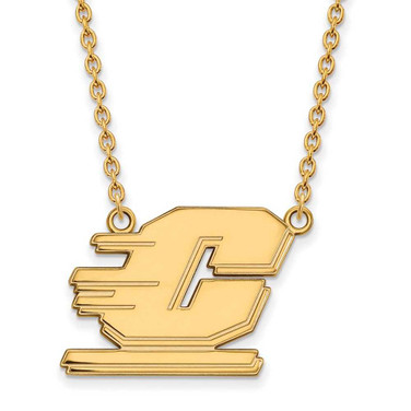 Image of 18" 14K Yellow Gold Central Michigan University Large Pendant w/ Necklace by LogoArt