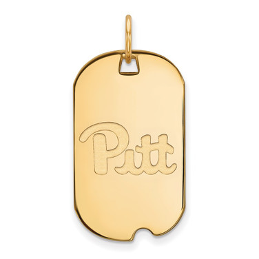 14K Yellow Gold University of Pittsburgh Small Dog Tag by LogoArt