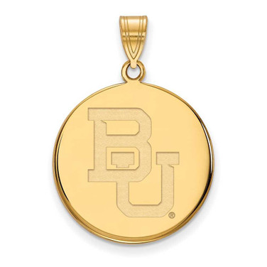 Image of 14K Yellow Gold Baylor University Large Disc Pendant by LogoArt