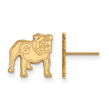 Image of 14K Yellow Gold University of Georgia Small Post Earrings by LogoArt (4Y065UGA)