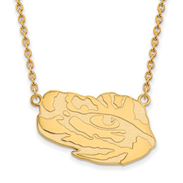 18" 14K Yellow Gold Louisiana State University Lg Pendant Necklace LogoArt 4Y070LSU