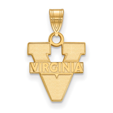 Gold Plated Sterling Silver University of Virginia Sm Pendant LogoArt GP002UVA