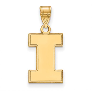 Gold Plated Sterling Silver University of Illinois Med Pendant LogoArt GP003UIL